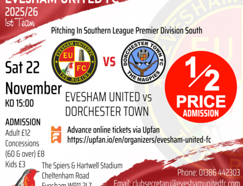 Robins tackle Dorchester Town in 1/2 Price Admission Match