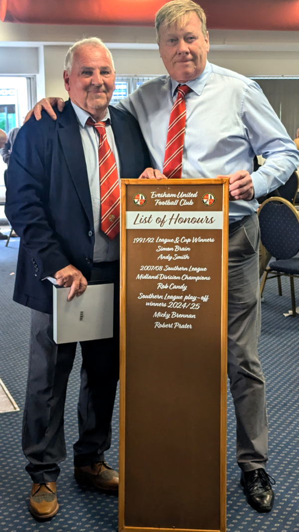 2025-26 ⁠List of Honours board - immortalised Play off win from 24-25 - for services to the club - Micky Brennan