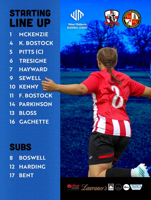 20260830 EUWFC TEAMSHEET vs Crusaders Women FC