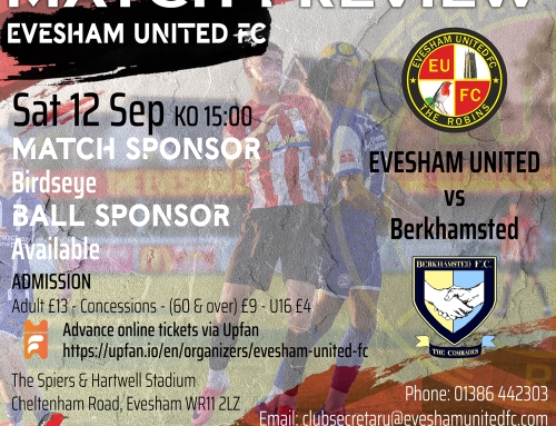 Match Preview: Evesham United vs Berkhamsted