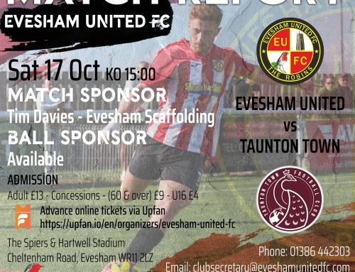 MATCH REPORT: Evesham United 1-4 Taunton Town