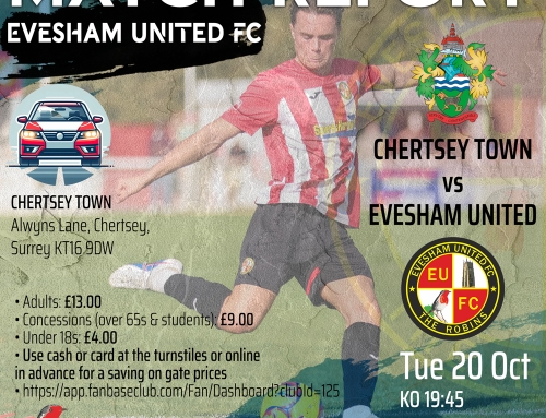 MATCH REPORT: Chertsey Town 2-0 Evesham United