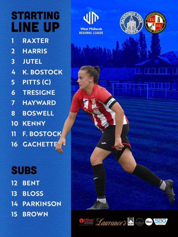 20261025 Halesowen Town Women 4-0 EUWFC – Teamsheet